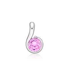 STERLING SILVER PINK CUBIC ZIRCONIA PENDANT