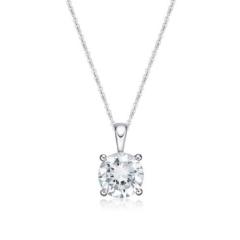STERLING SILVER CUBIC ZIRCONIA PENDANT WITH CHAIN