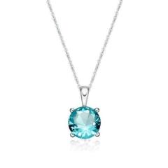 STERLING SILVER MARCH BIRTHSTONE NECKLACE