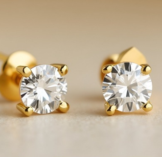9CT YELLOW GOLD .50CT DIAMOND STUDS