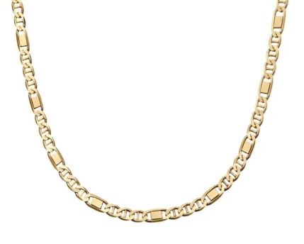STERLING SILVER GOLD PLATED MARINER LINK CHAIN