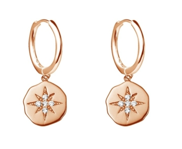 STERLING SILVER HUGGIE WITH STAR DISC CHARM