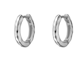 STERLING SILVER BEATEN HOOPS