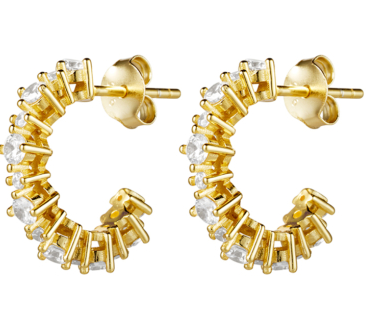 STERLING SILVER GOLD PLATED HOOPS