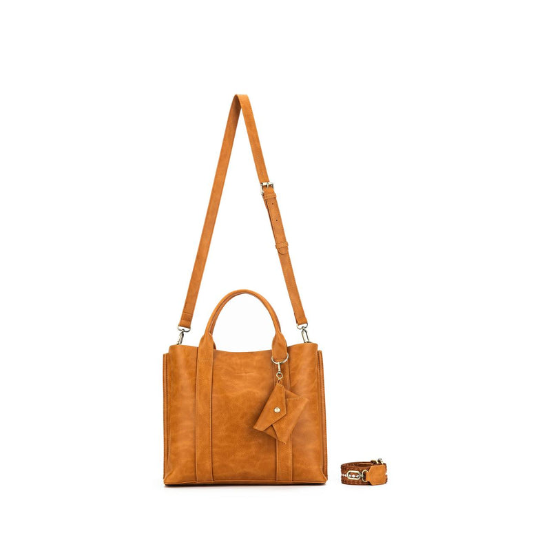 TAN HANDBAG/LAPTOP BAG