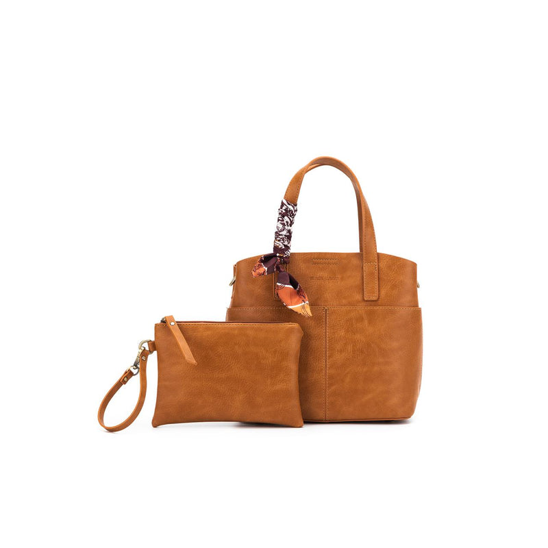 AMELIE TAN 2 PIECE TOP HANDLE BAG