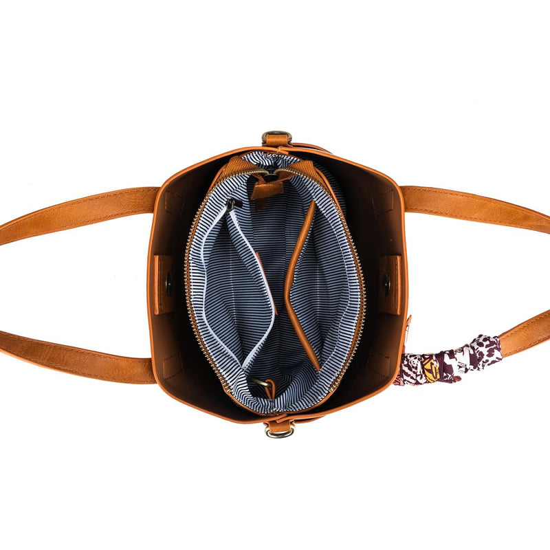 AMELIE TAN 2 PIECE TOP HANDLE BAG