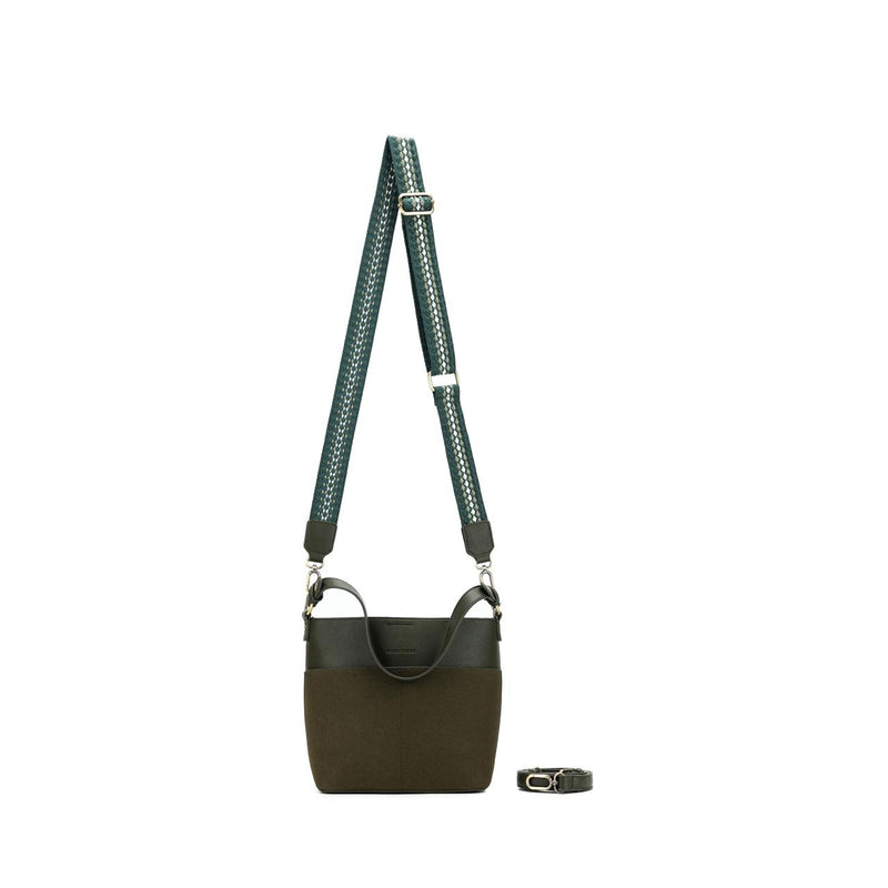 MARTINA DARK OLIVE BUCKET/CROSSBODY BAG