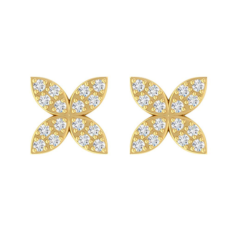 9CT YELLOW GOLD DIAMOND SET EARRINGS