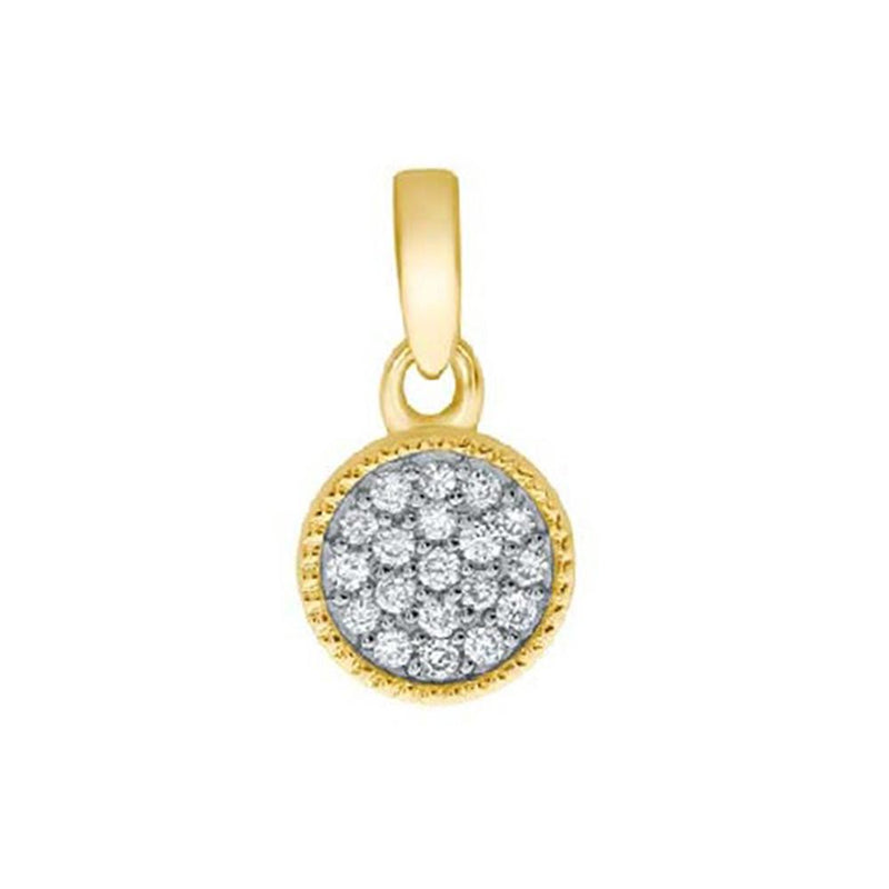 9CT YELLOW GOLD DIAMOND DISC PENDANT