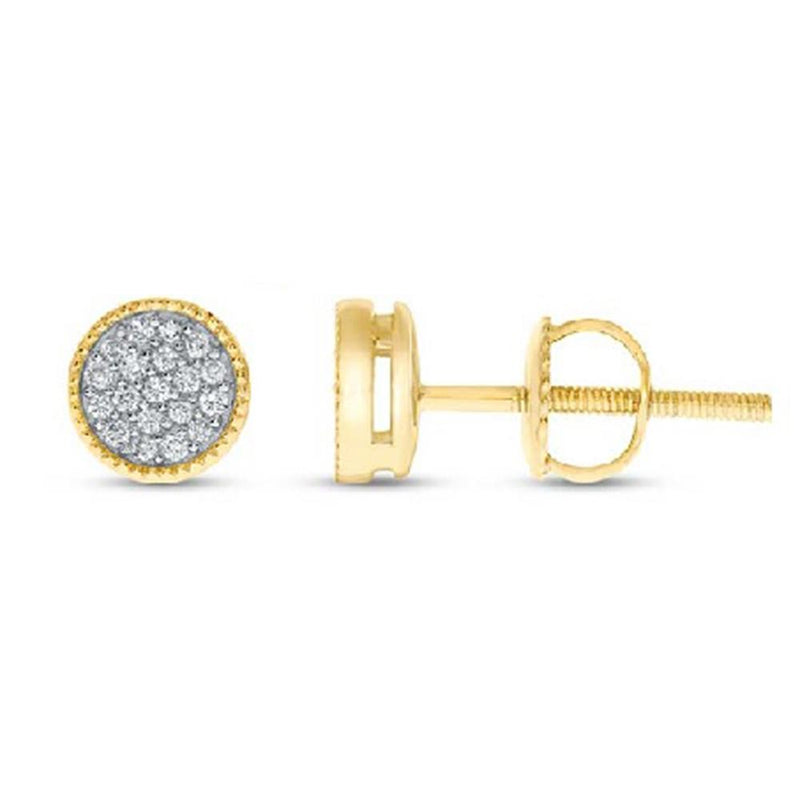 9CT YELLOW GOLD DIAMOND DISC STUDS
