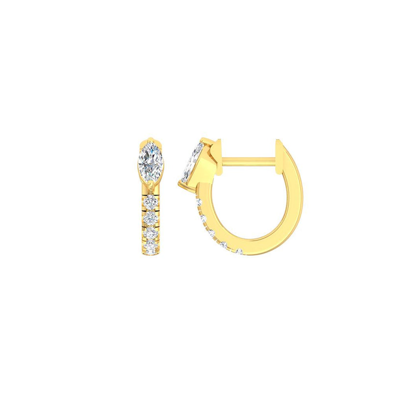 9CT YELLOW GOLD DIAMOND SET HUGGIES