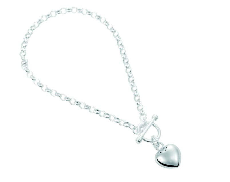 STERLING SILVER BRACELET WITH HEART