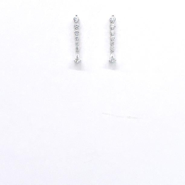 STERLING SILVER DANGLE CUBIC ZIRCONIA EARRINGS