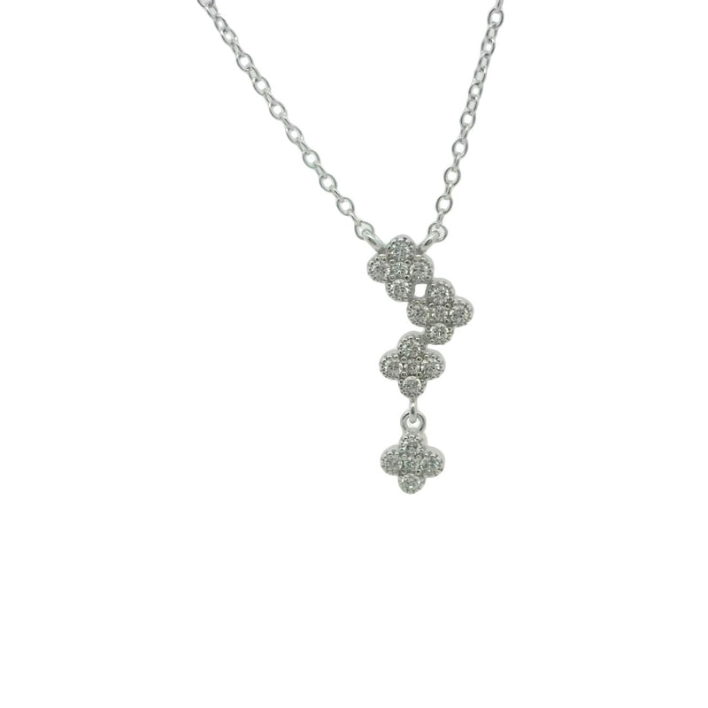 STERLING SILVER NECKLACE WITH FOUR FLOWERS