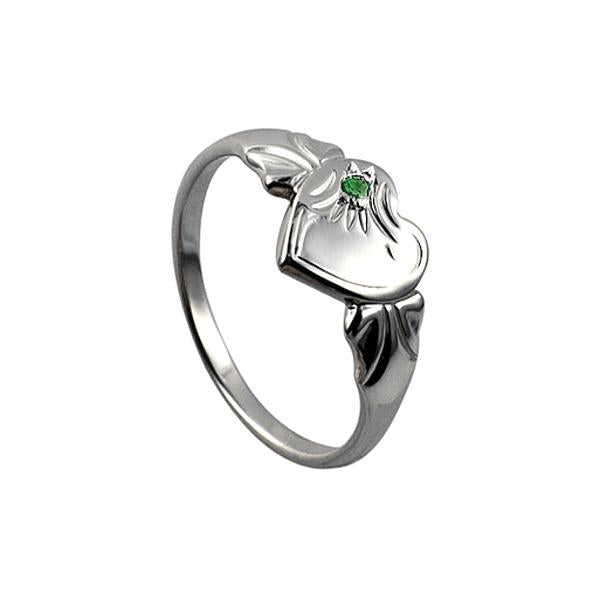STERLING SILVER MAY BIRTHSTONE SIGNET RING