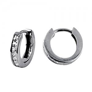 STERLING SILVER CUBIC ZIRCONIA  CZ HUGGIES