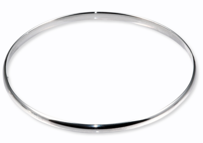 STERLING SILVER 4MM WIDE BANGLE