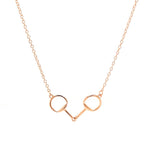 STERLING SILVER ROSE GOLD PLATED SNAFFLE BIT NECKLACE