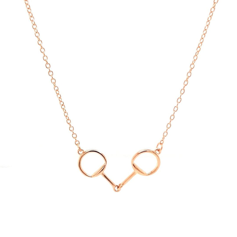 STERLING SILVER ROSE GOLD PLATED SNAFFLE BIT NECKLACE