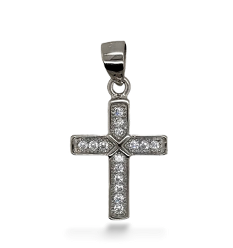 STERLING SILVER CUBIC ZIRCONIA SET CROSS