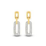 9CT YELLOW GOLD DIAMOND SET DROP EARRINGS