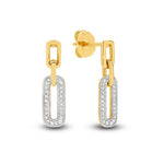 9CT YELLOW GOLD DIAMOND SET DROP EARRINGS