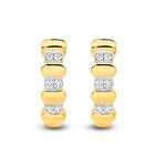 9CT YELLOW GOLD DIAMOND SET HOOPS