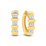 9CT YELLOW GOLD DIAMOND SET HOOPS