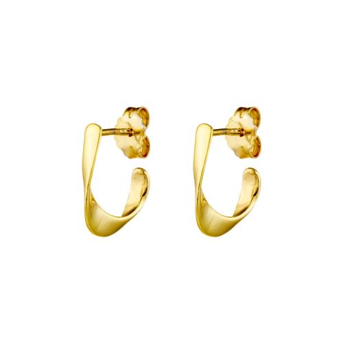 STERLING SILVER GOLD PLATED TAPERED HOOPS