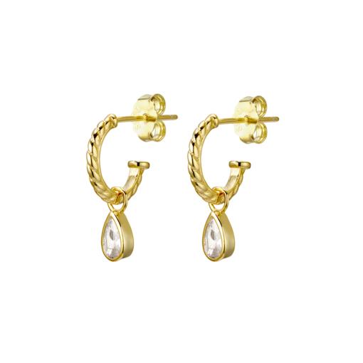 STERLING SILVER GOLD PLATED HOOP EARRINGS