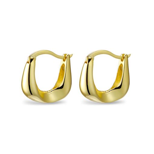 STERLING SILVER GOLD PLATED SQUARE SHAPED HOOPS