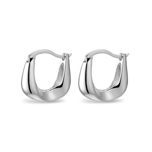 STERLING SILVER SMOOTH SQUARED HOOP