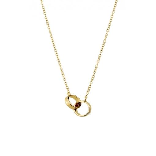 STERLING SILVER GOLD PLATED ENTWINED CIRCLE NECKLACE