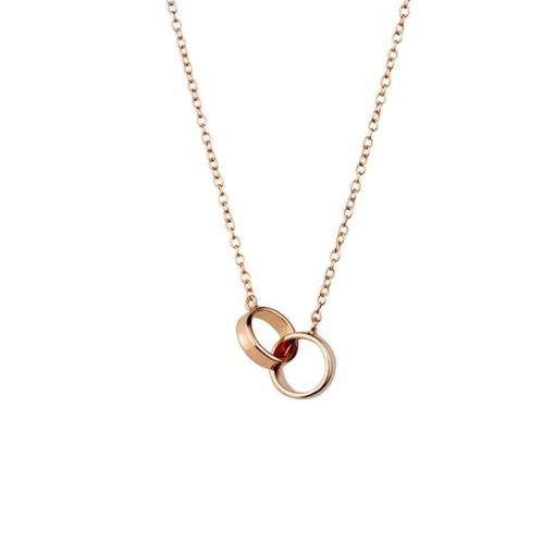 STERLINGS SILVER ROSE GOLD PLATED ENTWINED CIRCLE NECKLACE