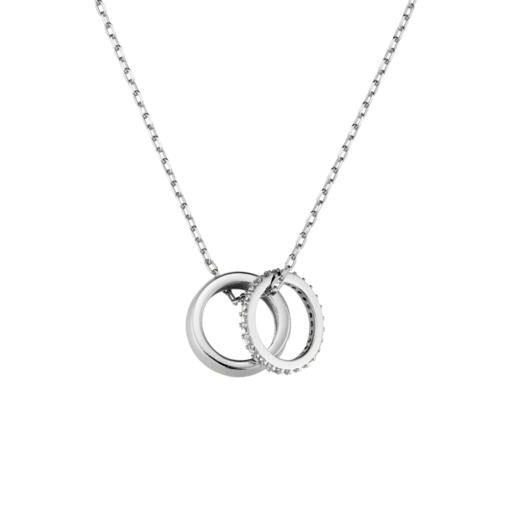 STERING SILVER DOUBLE RING NECKALCE