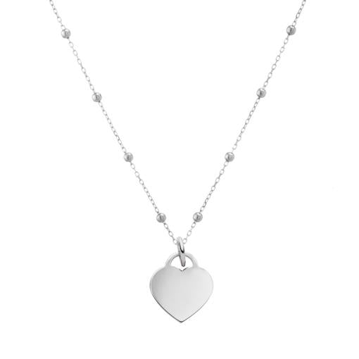 STERLING SILVER NECKLACE WITH ENGRAVEABLE PADLOCK HEART
