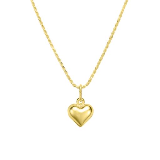 STERLING SILVER GOLD PLATED CHAIN WITH HEART PENDANT