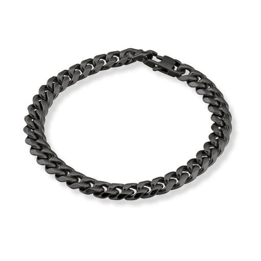 STAINLESS STEEL CUBAN LINK BRACELET - BLACK