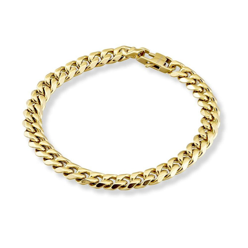 STAINLESS STEEL CUBAN LINK BRACELET - GOLD PLATED