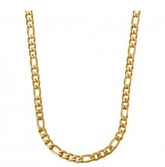 STAINLESS STEEL GOLD IP PLATED FIGARO - 55CM