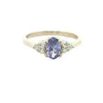 9CT YELLOW GOLD TANZANITE & DIAMOND RING
