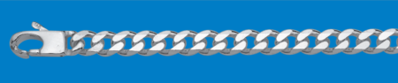 STERLING SILVER DIAMOND CUT CURB CHAIN - 55CM