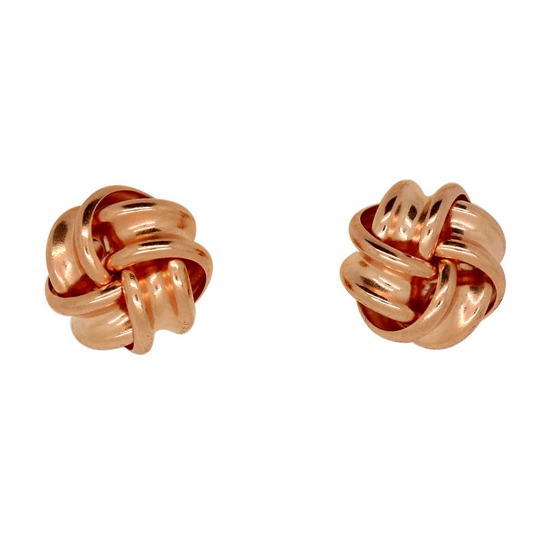 9CT ROSE GOLD SMALL KNOT STUDS
