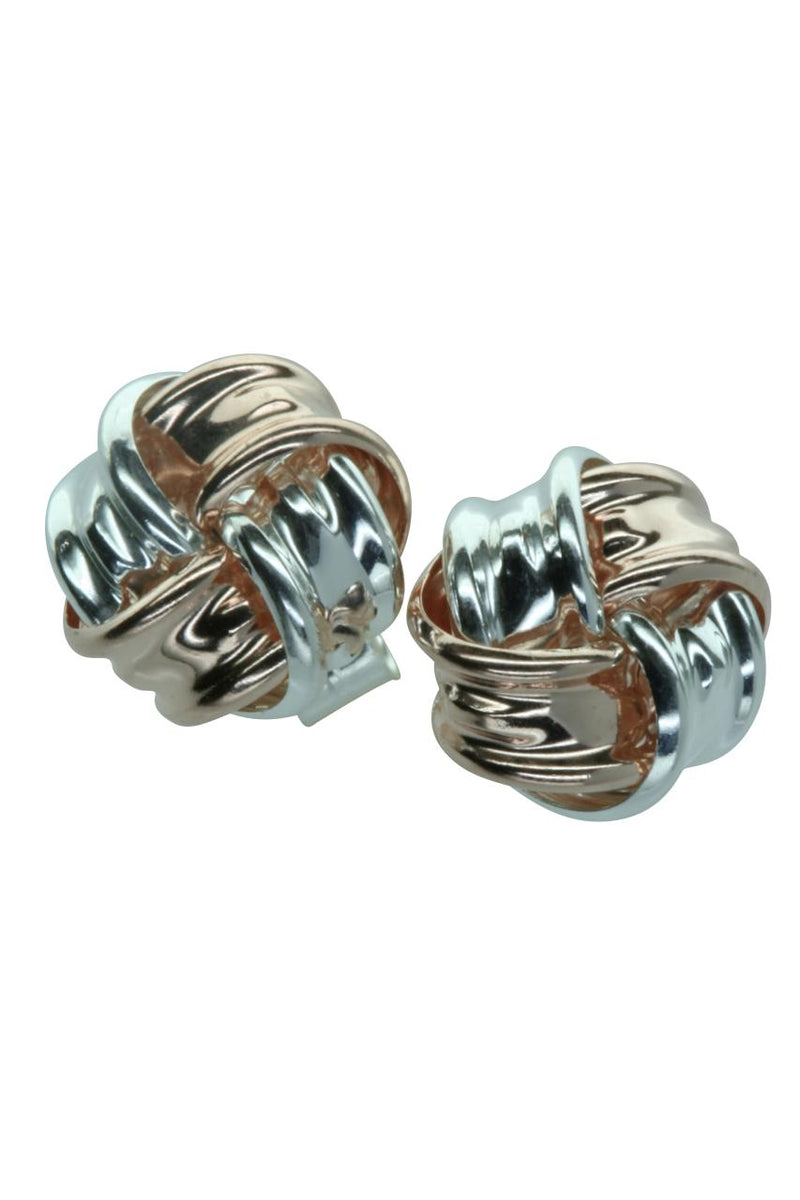 9CT ROSE GOLD & STERLING SILVER KNOT STUDS