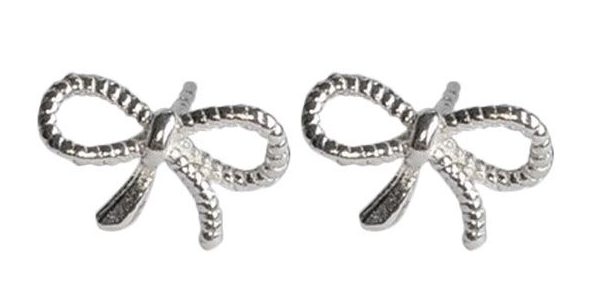 STERLING SILVER TINY BOW EARRINGS