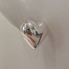 STERLING SILVER PUFF HEART STUDS