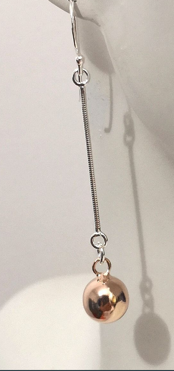 STERLING SILVER ROSE GOLD PLATED DROP EARRINGS
