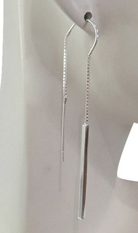 STERLING SILVER ROD THREAD EARRINGS