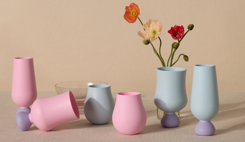 BUBBLE GIN CUP SET OF TWO - BUBBLEGUM